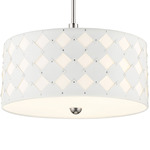 Patchwork Pendant - Polished Nickel / White