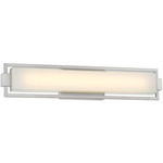 Opening Act Bathroom Vanity Light - Brushed Nickel / Frosted