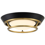 Beam Me Up! Ceiling Light - Coal / Satin Brass / Etched Glass