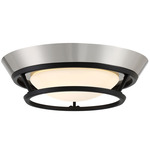 Beam Me Up! Ceiling Light - Brushed Nickel / Coal / Etched Glass