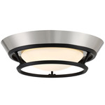 Beam Me Up! Ceiling Light - Brushed Nickel / Coal / Etched Glass