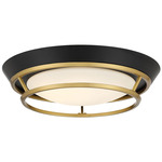 Beam Me Up! Ceiling Light - Coal / Satin Brass / Etched Glass