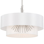 Gramecy Wide Pendant - Polished Nickel / White