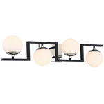 Alluria II Bathroom Vanity Light - Coal / Etched Opal