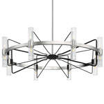 Mass Transit Chandelier - Brushed Nickel / Coal / Clear