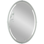 Beveled Oval Mirror with Leaf - Vintage Platinum / Mirror