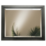 Beveled Oval Mirror with Leaf - Dark Smoke / Mirror