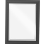 Beveled Oval Mirror with Leaf - Black / Mirror