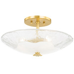 Lago Ceiling Light - Aged Brass / White