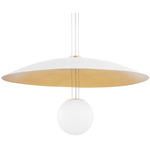 Brim Pendant - Gold Leaf/ Soft White / Opal Glossy
