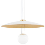 Brim Pendant - Gold Leaf/ Soft White / Opal Glossy