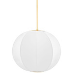 Jupiter Pendant - Aged Brass / White