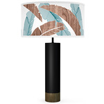 Banana Leaf Thad Table Lamp - Black / Blue