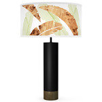 Banana Leaf Thad Table Lamp - Black / Green