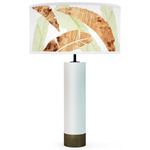 Banana Leaf Thad Table Lamp - White / Green
