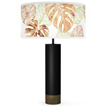 Monstera Thad Table Lamp - Black / Green