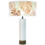 Monstera Thad Table Lamp - White / Green