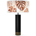 Monstera Thad Table Lamp - Black / Wood