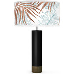 Palm Thad Table Lamp - Black / Blue