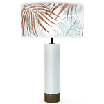 Palm Thad Table Lamp - White / Blue