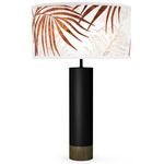 Palm Thad Table Lamp - Black / Wood
