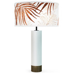 Palm Thad Table Lamp - White / Wood