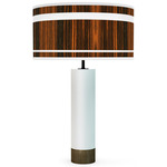 Band Thad Table Lamp - White / Ebony Linen