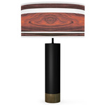 Band Thad Table Lamp - Black / Rosewood Linen