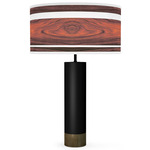 Band Thad Table Lamp - Black / Rosewood / Linen