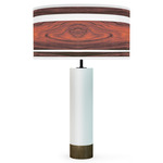 Band Thad Table Lamp - White / Rosewood / Linen