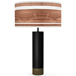 Band Thad Table Lamp - Black / Walnut / Linen