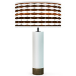 Weave Thad Table Lamp - White / Ebony Linen