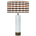 Weave Thad Table Lamp - White / Ebony / Linen