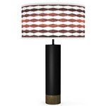 Weave Thad Table Lamp - Black / Rosewood Linen