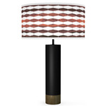 Weave Thad Table Lamp - Black / Rosewood / Linen