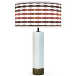 Weave Thad Table Lamp - White / Rosewood Linen