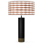 Weave Thad Table Lamp - Black / Walnut Linen