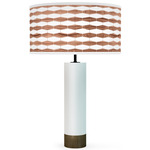 Weave Thad Table Lamp - White / Walnut Linen