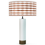 Weave Thad Table Lamp - White / Walnut / Linen