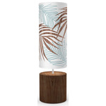 Palm Column Table Lamp - Walnut / Blue