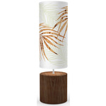 Palm Column Table Lamp - White / Walnut / Green