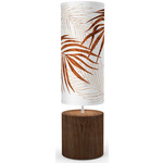 Palm Column Table Lamp - White / Walnut / Brown