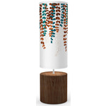 Vine Column Table Lamp - Walnut / Blue