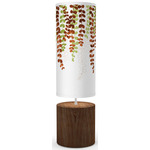 Vine Column Table Lamp - Walnut / Green
