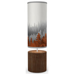 Treescape Column Table Lamp - White / Walnut / Black