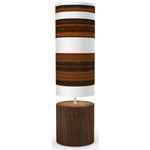 Band Column Table Lamp  - Walnut / Ebony Linen