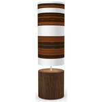 Band Column Table Lamp - Walnut / Ebony Linen