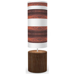 Band Column Table Lamp  - Walnut / Rosewood Linen
