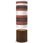 Band Column Table Lamp - Walnut / Rosewood Linen