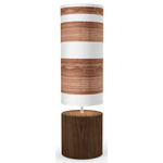 Band Column Table Lamp  - Walnut / Walnut Linen